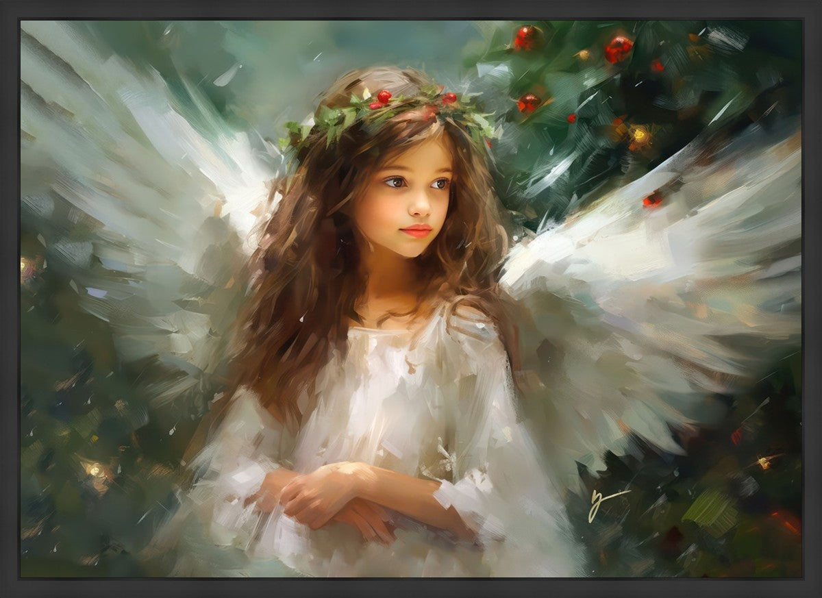 Delicate Christmas Angel Large Wall Art