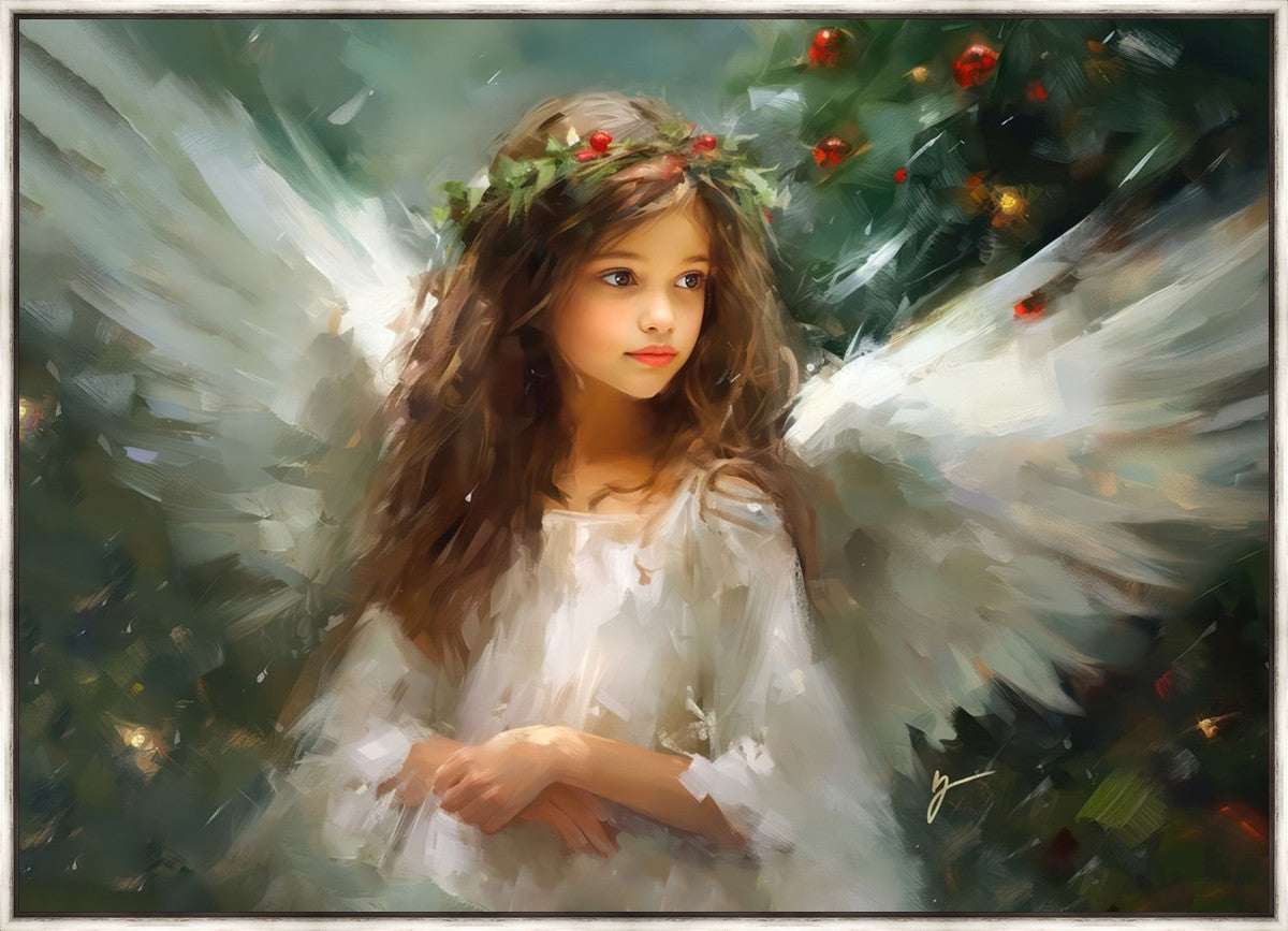 Delicate Christmas Angel Large Wall Art