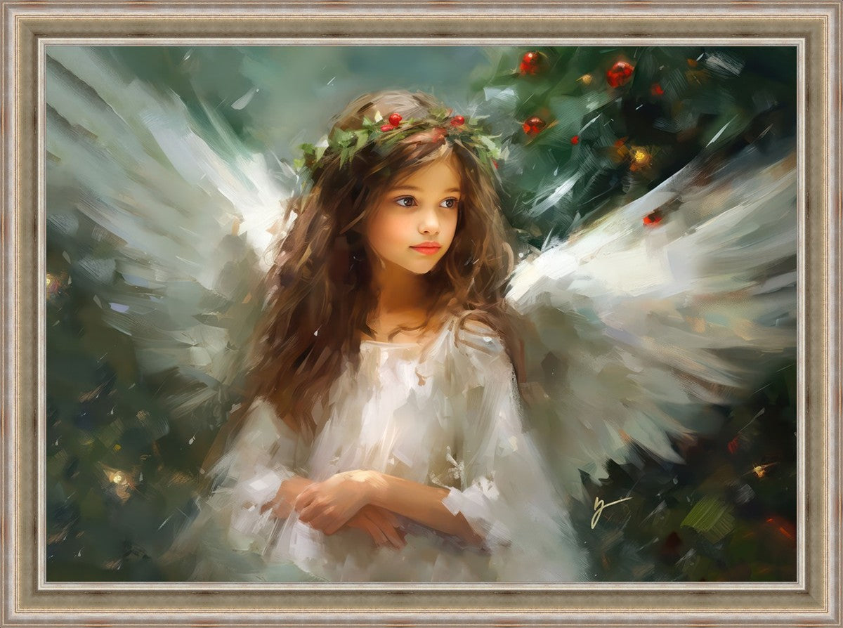 Delicate Christmas Angel Large Wall Art