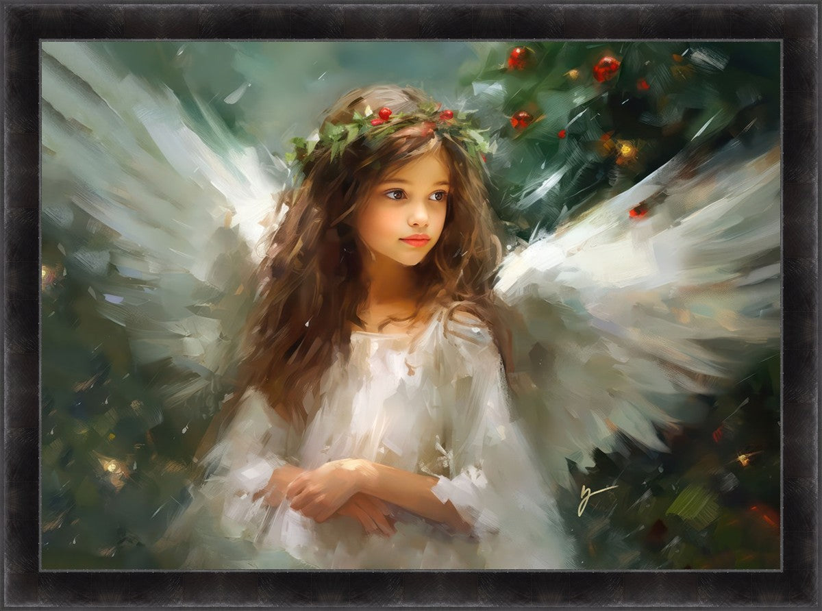 Delicate Christmas Angel Large Wall Art