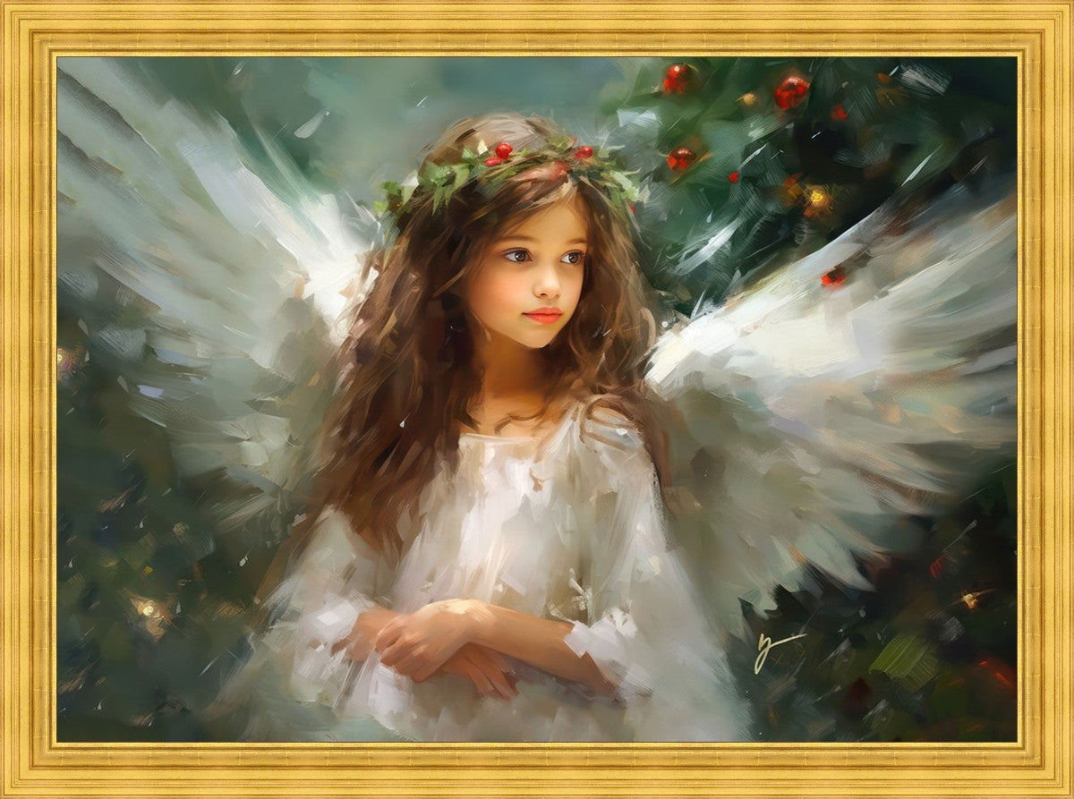 Delicate Christmas Angel Large Wall Art