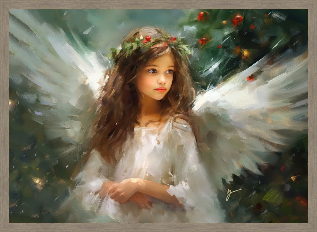 Delicate Christmas Angel Large Wall Art