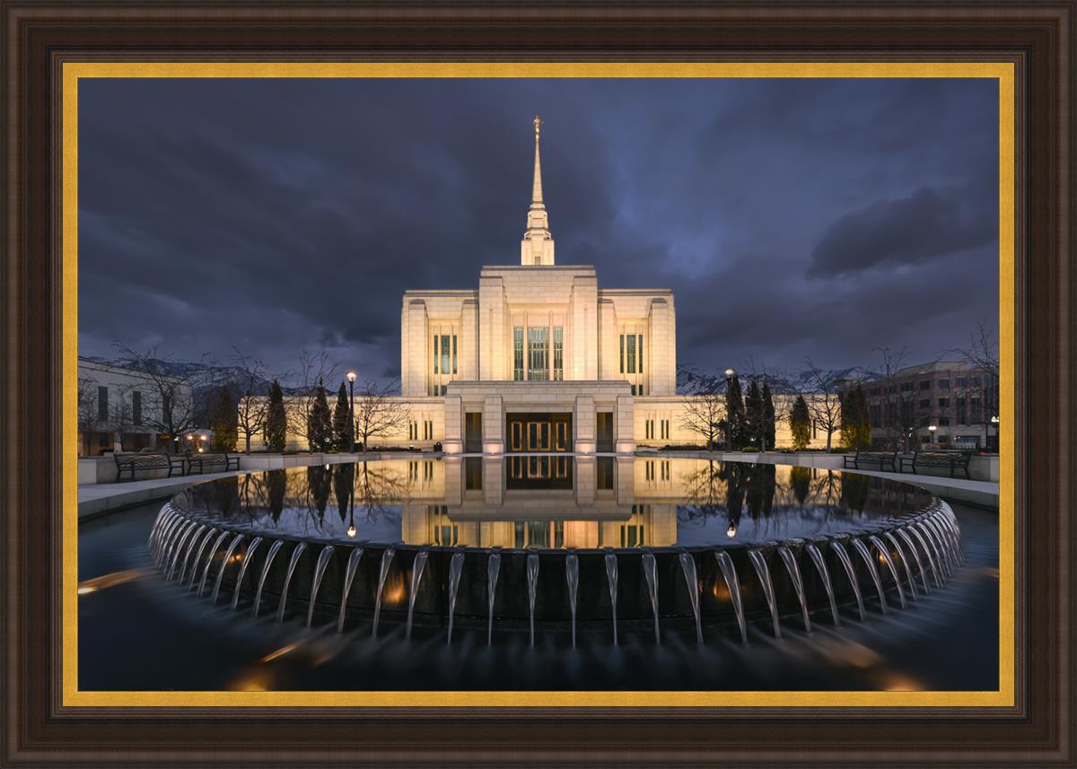 Ogden Utah Night Reflections Large Wall Art