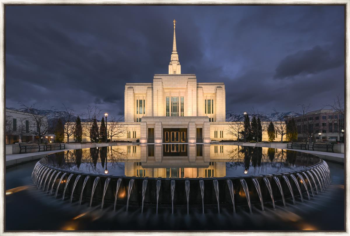 Ogden Utah Night Reflections Large Wall Art