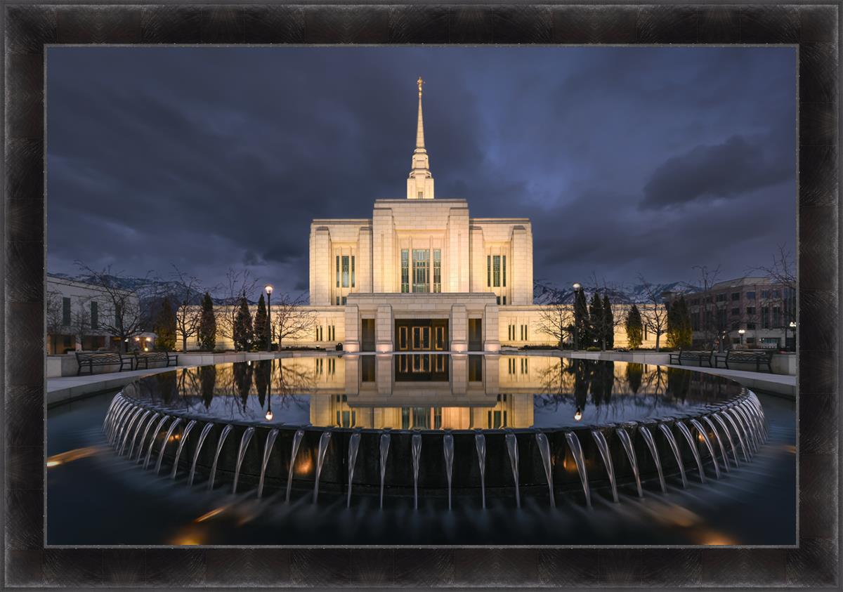 Ogden Utah Night Reflections Large Wall Art