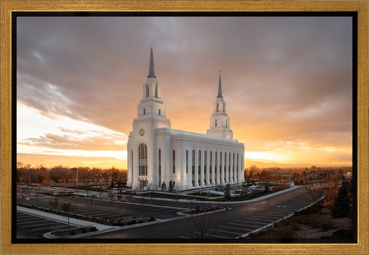 Layton Utah Golden Glow Sunset Gallery Wrap