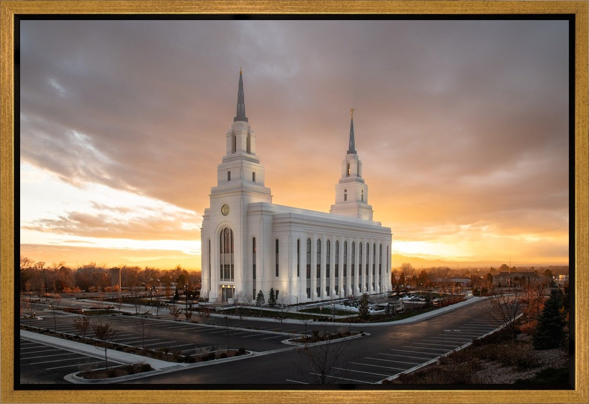 Layton Utah Golden Glow Sunset Gallery Wrap