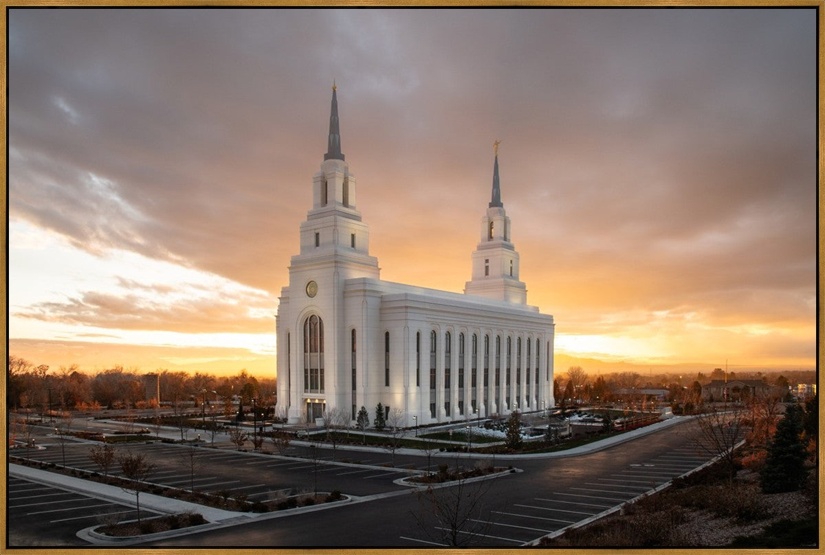 Layton Utah Golden Glow Sunset Large Wall Art Gallery Wrap