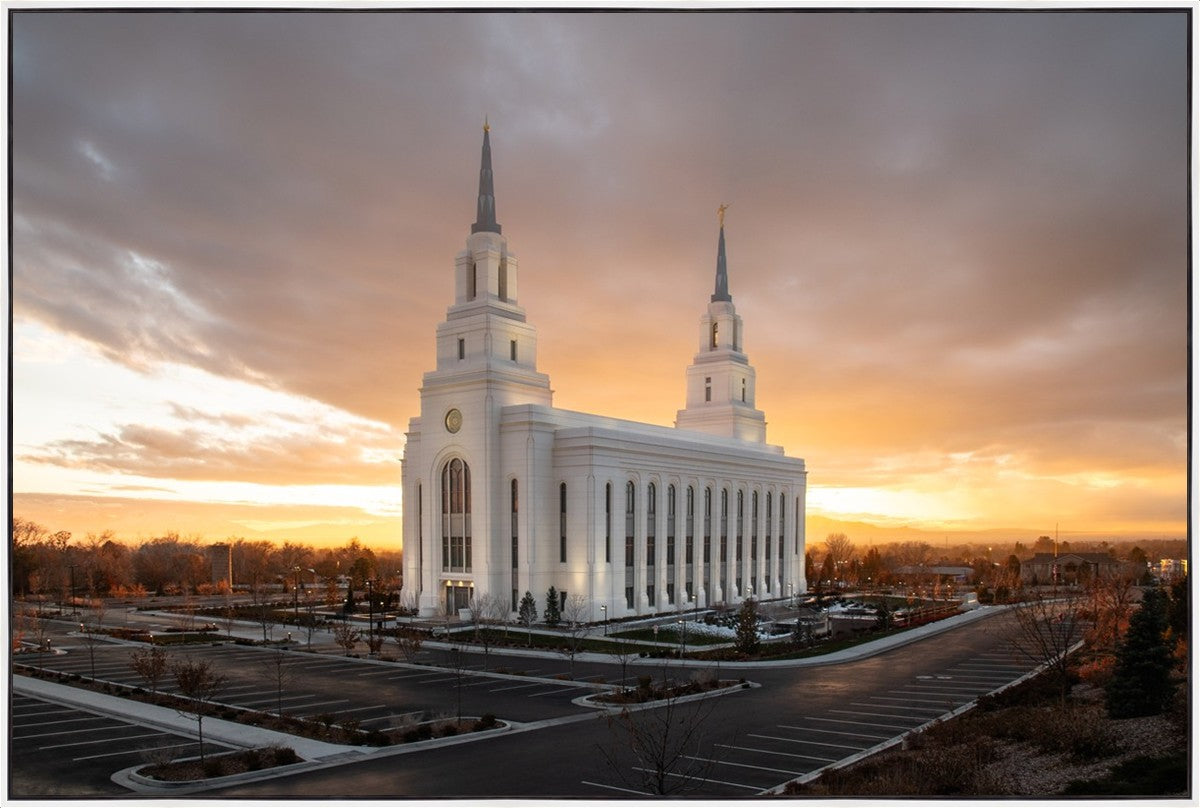 Layton Utah Golden Glow Sunset Large Wall Art Gallery Wrap