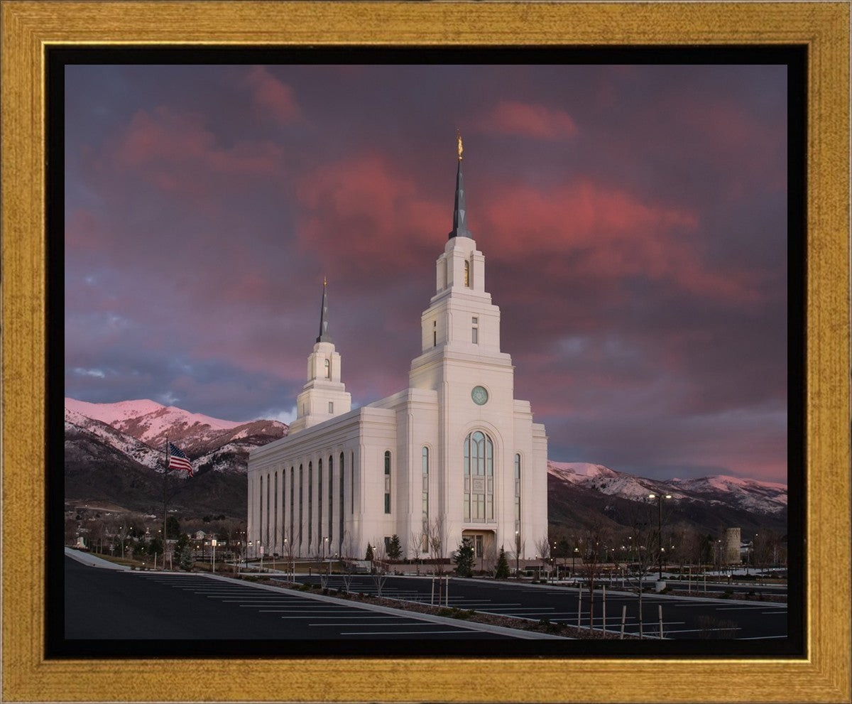Layton Utah Pink Winter Sunset Gallery Wrap