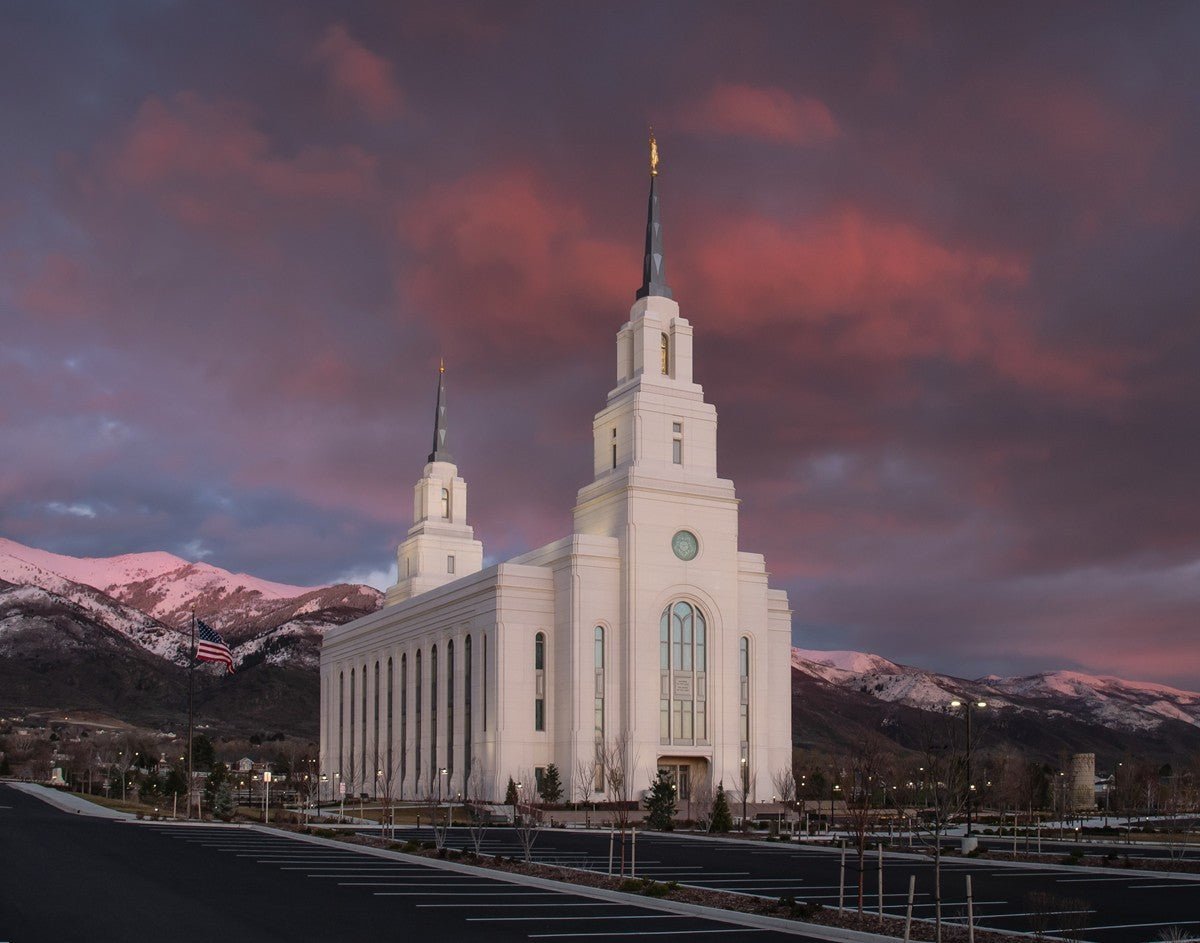 Layton Utah Pink Winter Sunset Gallery Wrap
