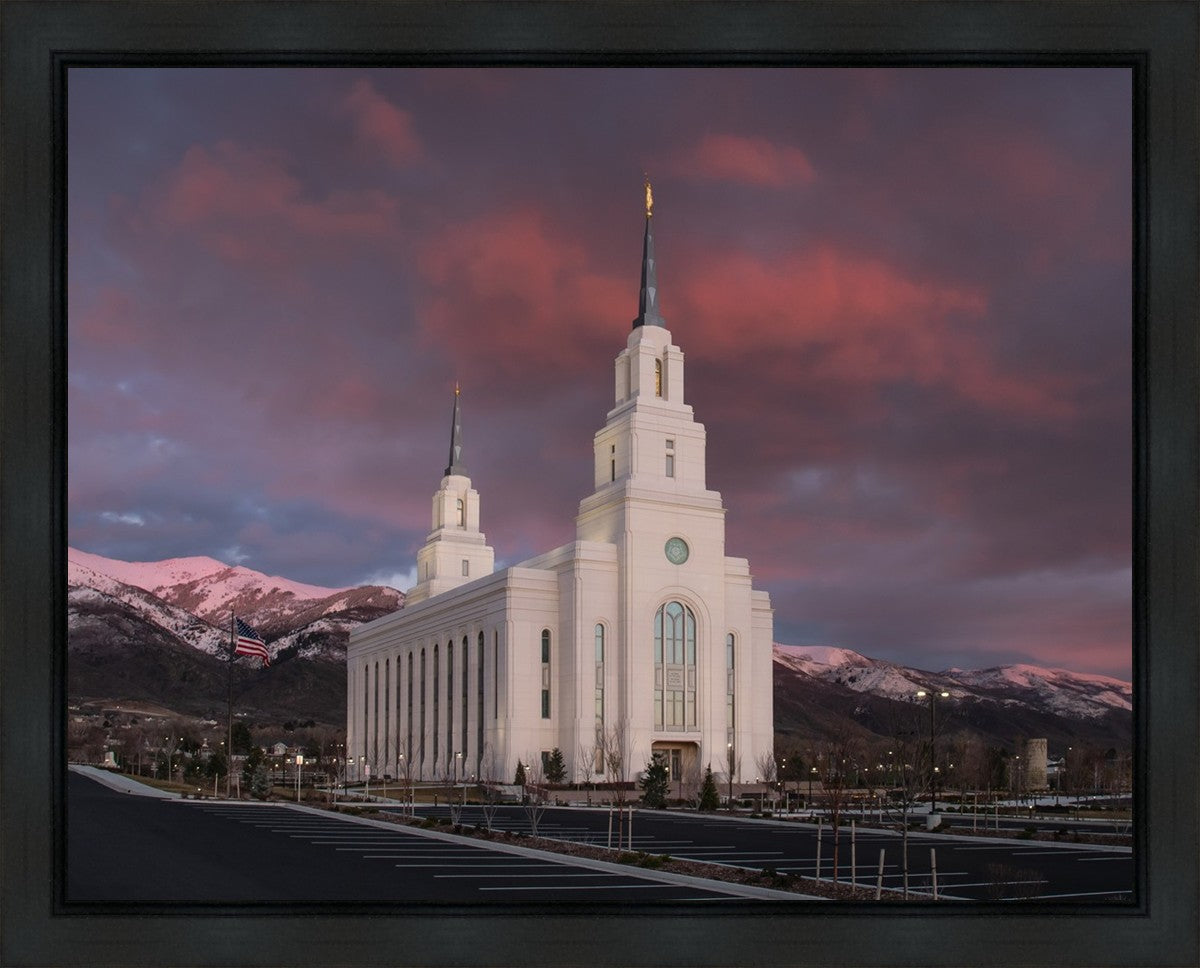 Layton Utah Pink Winter Sunset Gallery Wrap