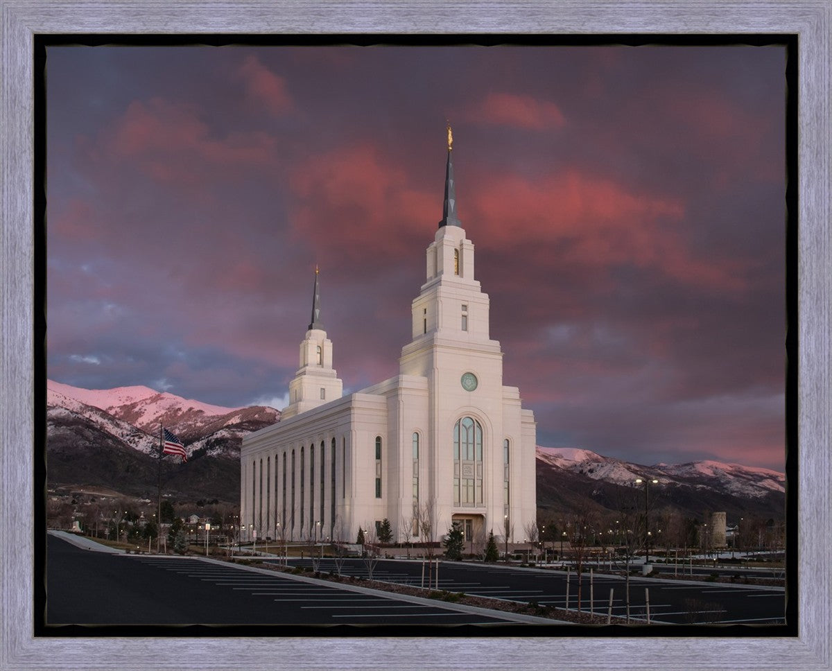 Layton Utah Pink Winter Sunset Gallery Wrap