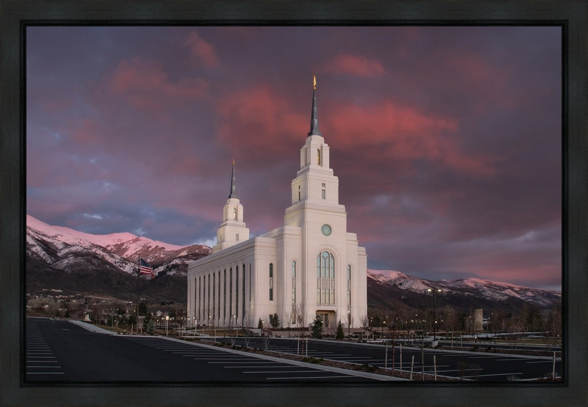 Layton Utah Pink Winter Sunset Gallery Wrap