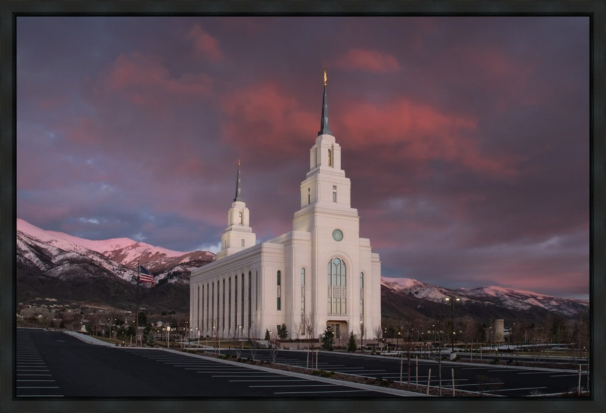 Layton Utah Pink Winter Sunset Gallery Wrap
