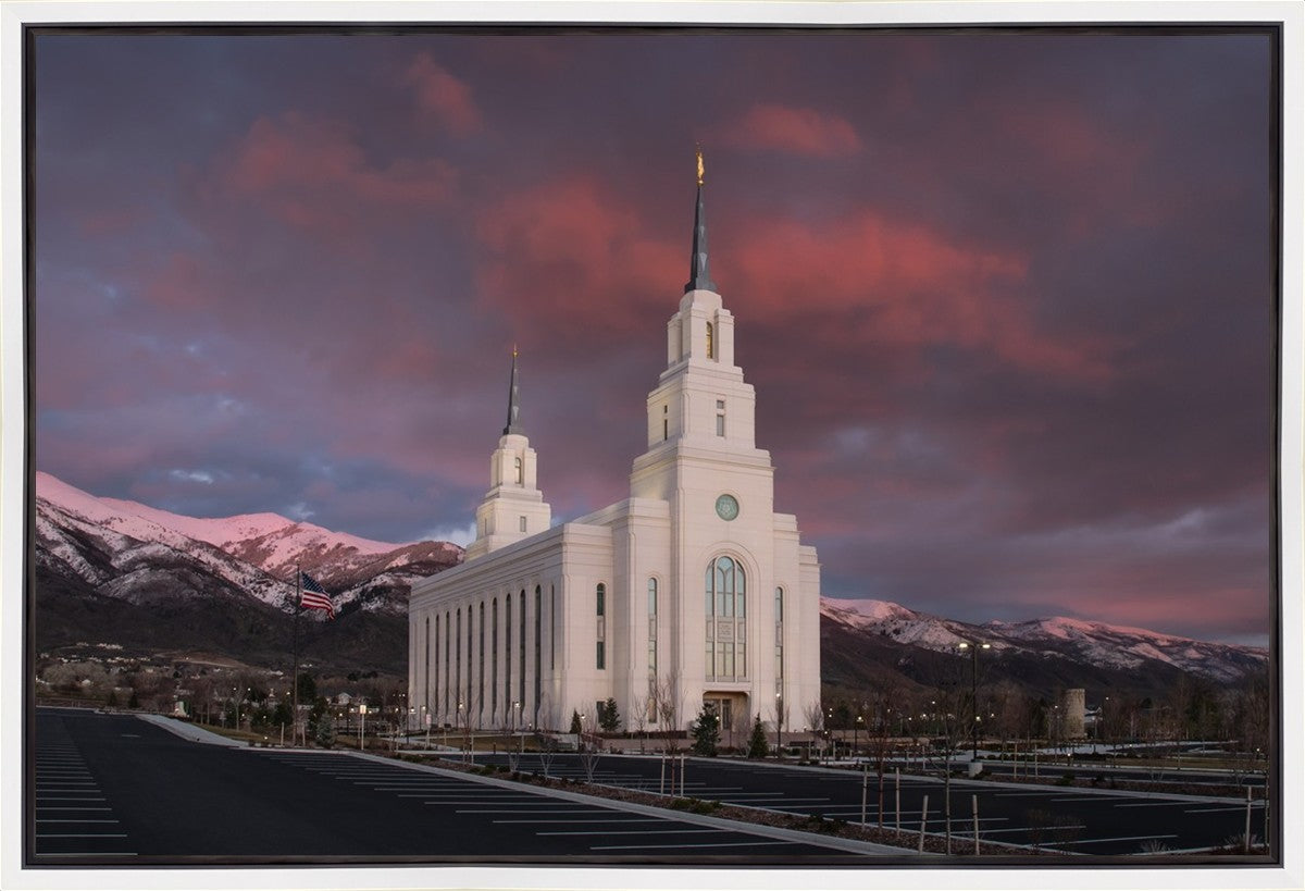 Layton Utah Pink Winter Sunset Gallery Wrap