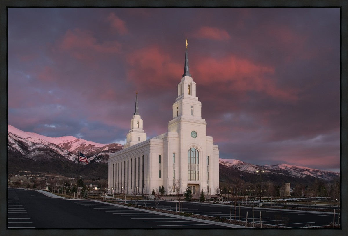 Layton Utah Pink Winter Sunset Gallery Wrap