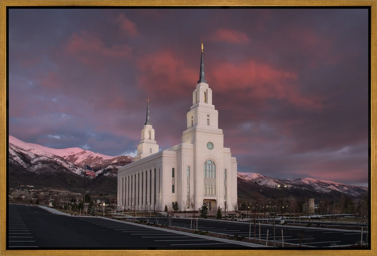 Layton Utah Pink Winter Sunset Gallery Wrap