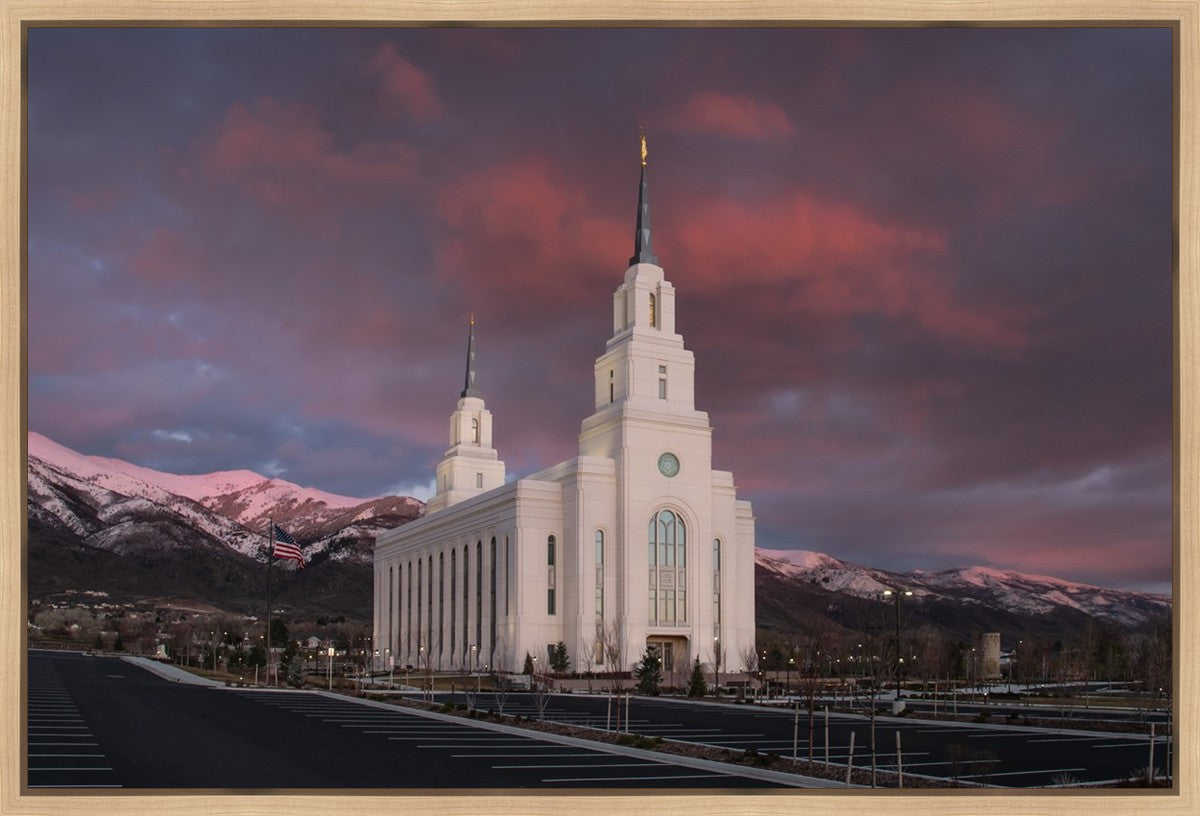 Layton Utah Pink Winter Sunset Gallery Wrap