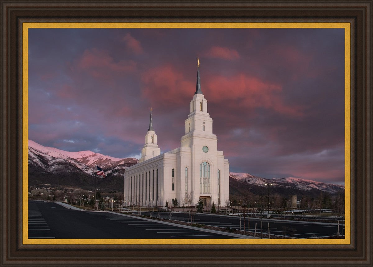 Layton Utah Pink Winter Sunset Large Wall Art