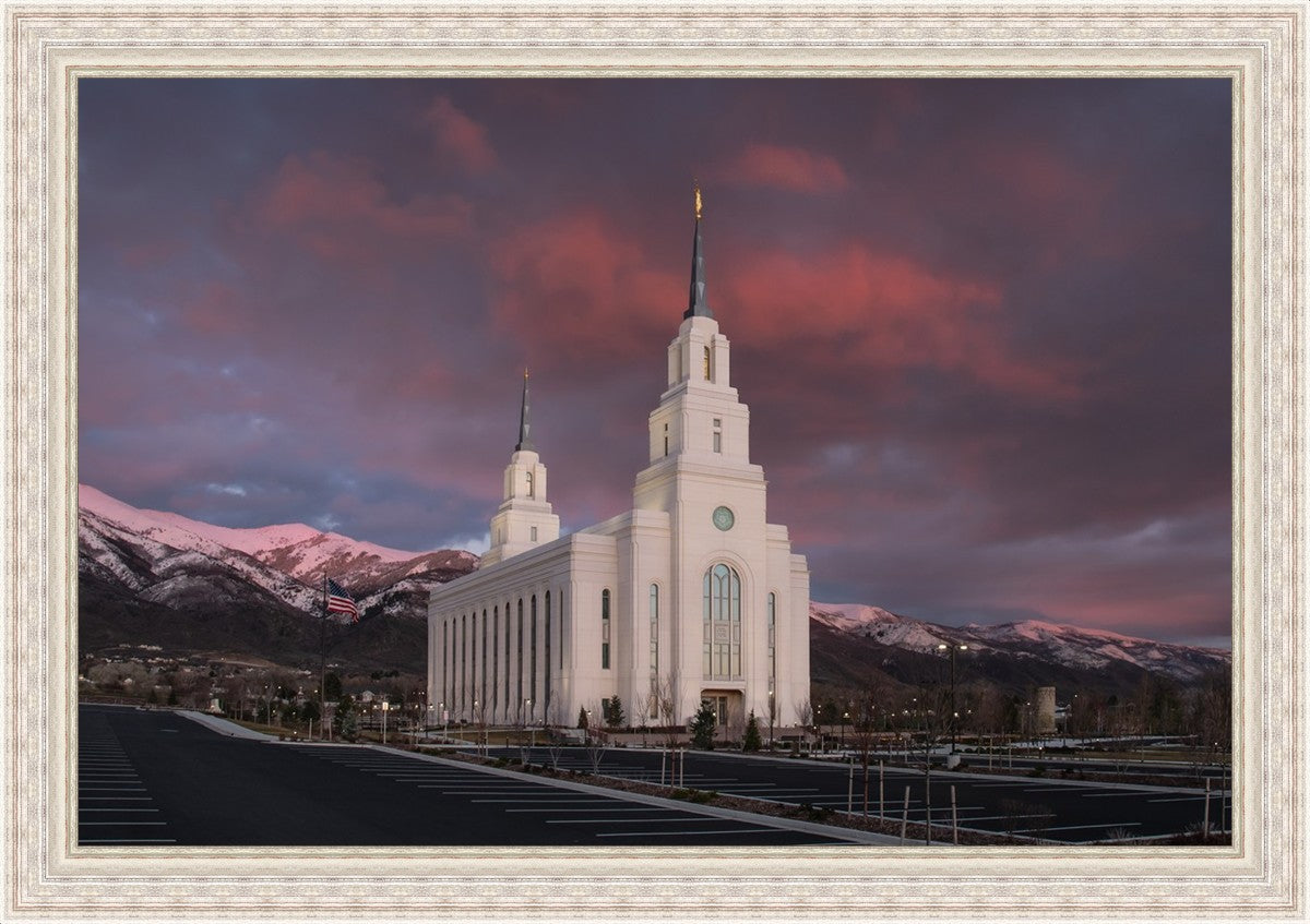 Layton Utah Pink Winter Sunset Large Wall Art