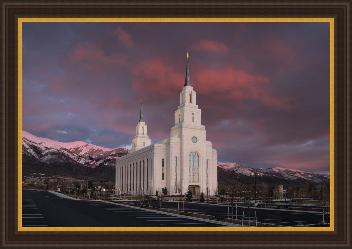 Layton Utah Pink Winter Sunset Large Wall Art