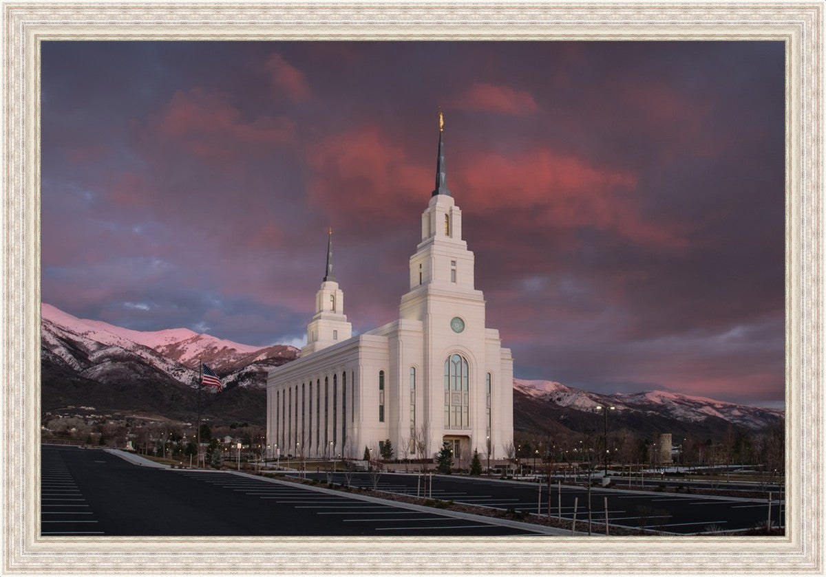 Layton Utah Pink Winter Sunset Large Wall Art