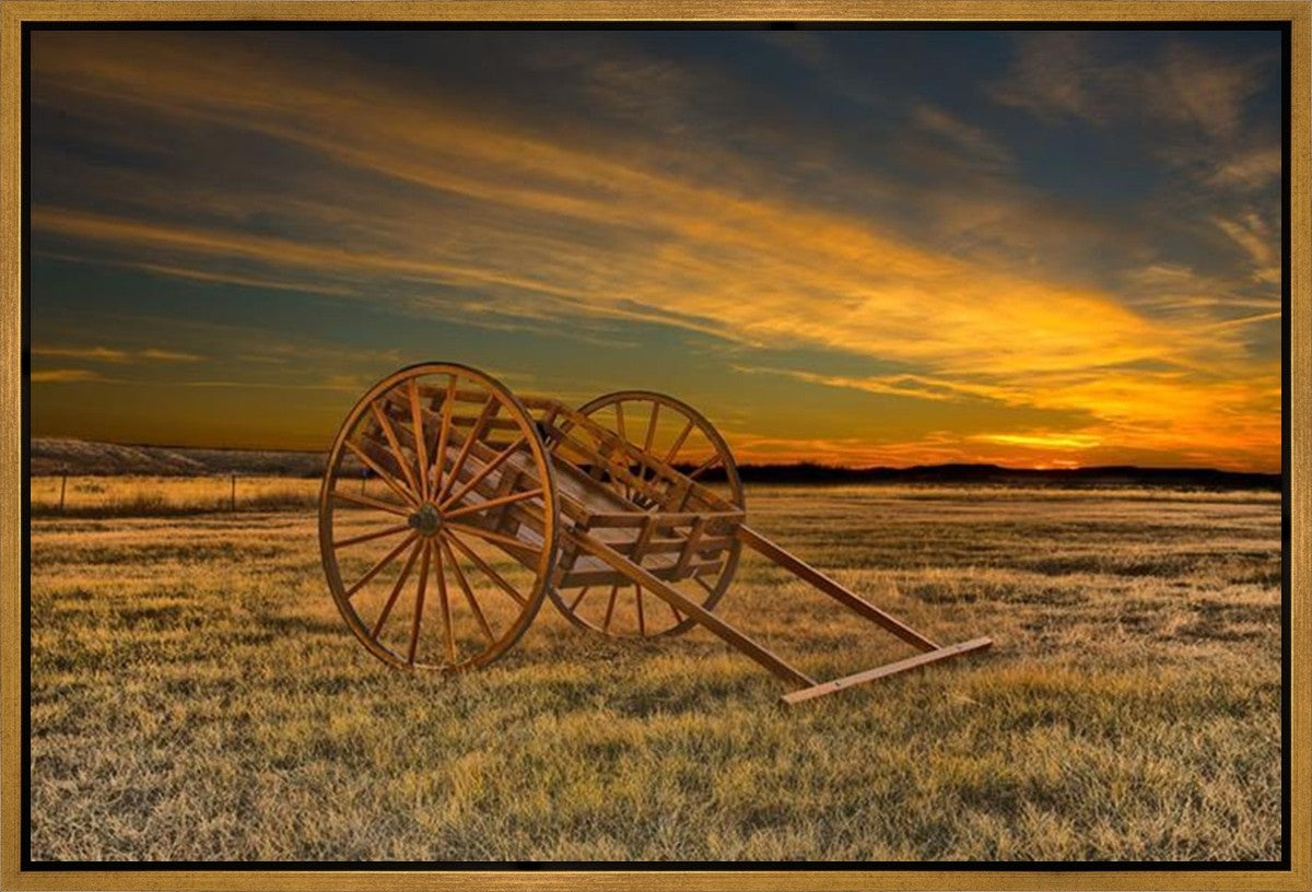 Handcart at Sunset Gallery Wrap