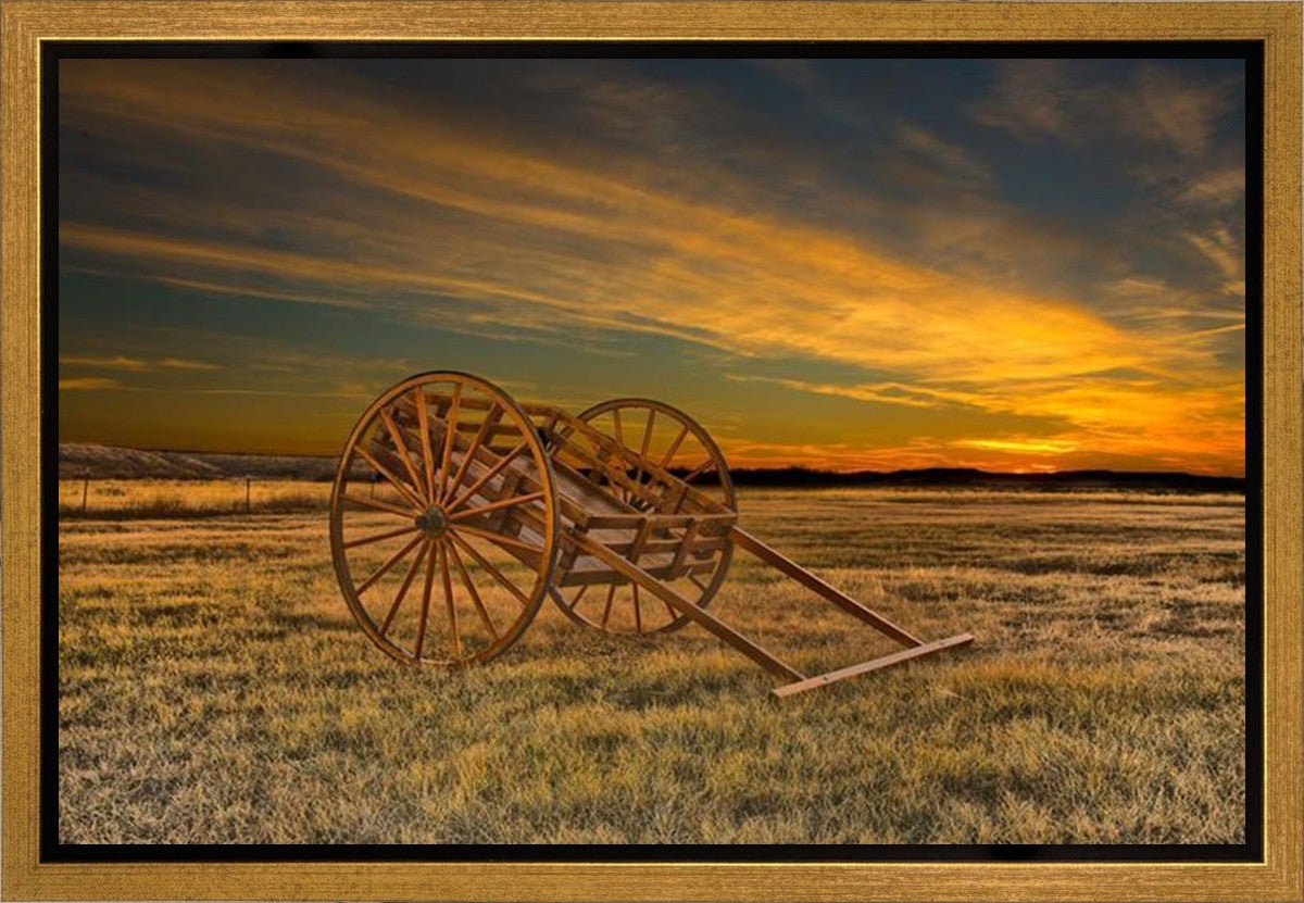Handcart at Sunset Gallery Wrap