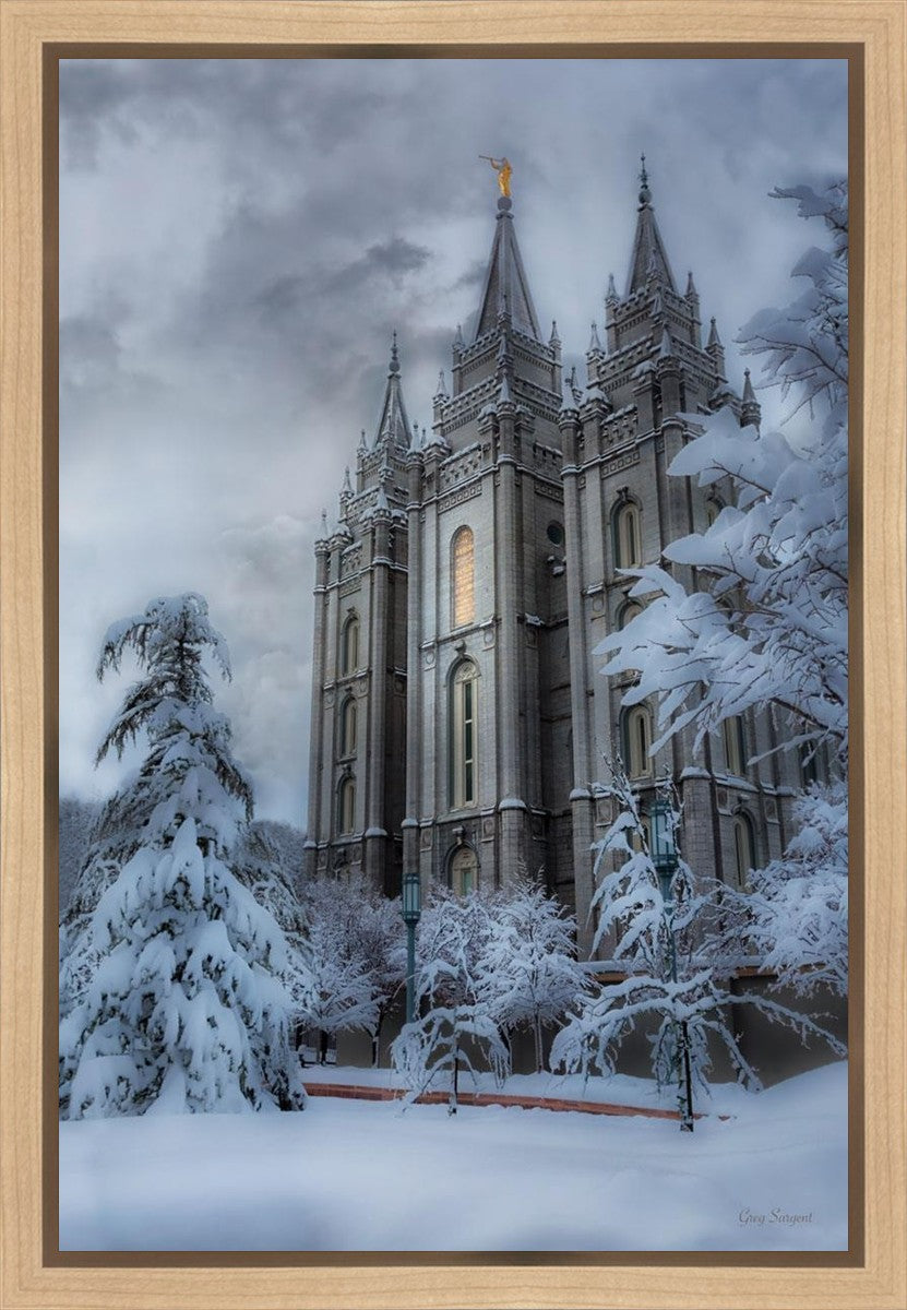 Salt Lake Temple Snow Gallery Wrap