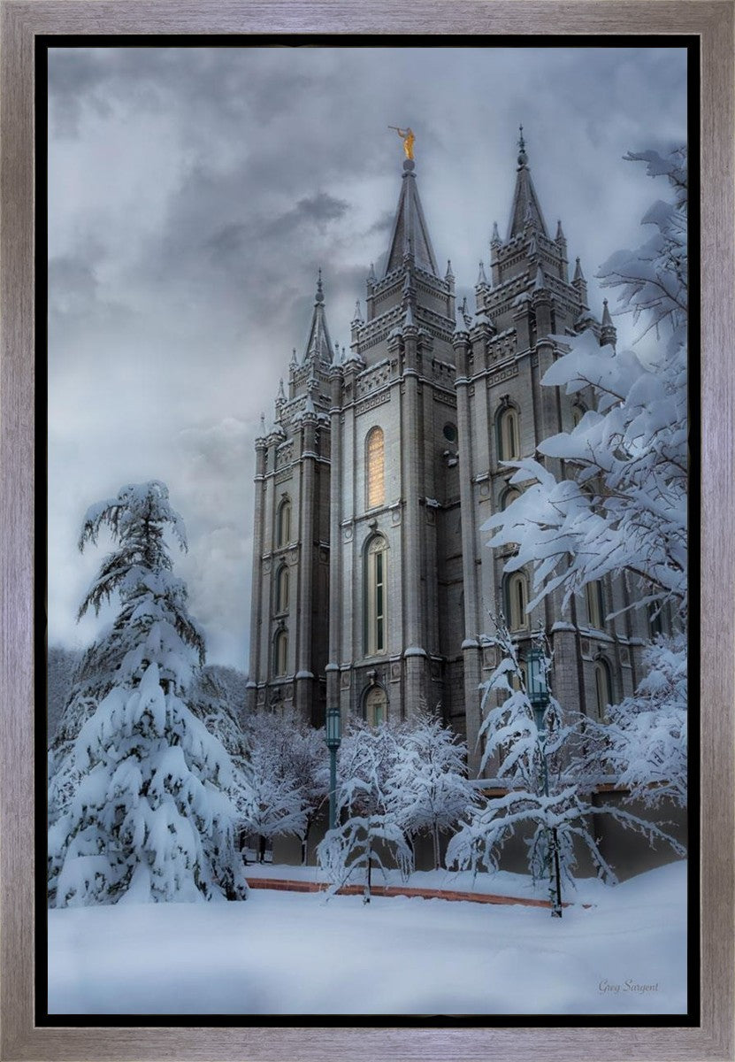 Salt Lake Temple Snow Gallery Wrap