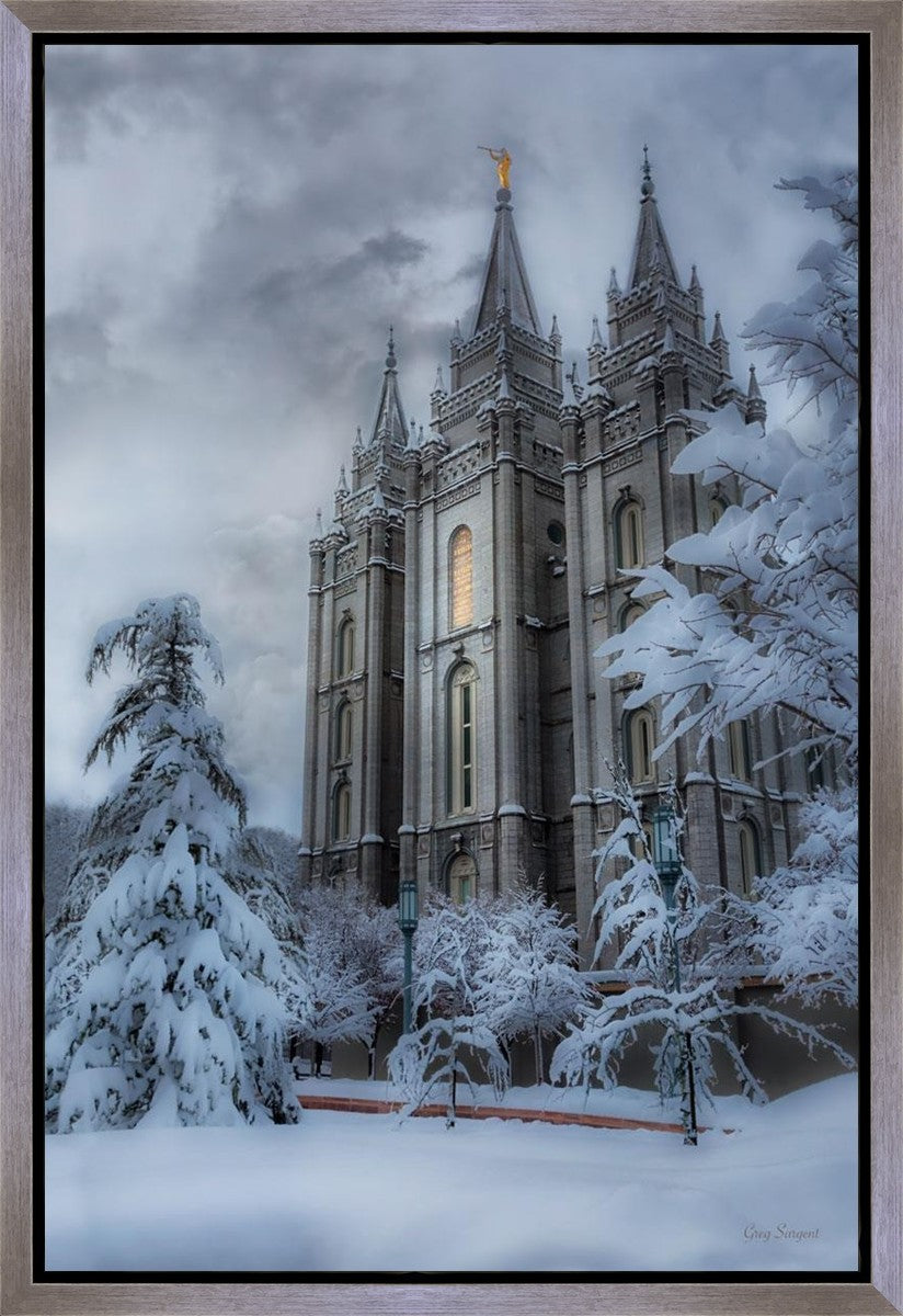 Salt Lake Temple Snow Gallery Wrap