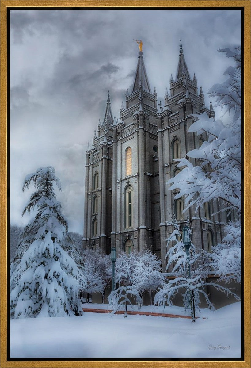 Salt Lake Temple Snow Gallery Wrap