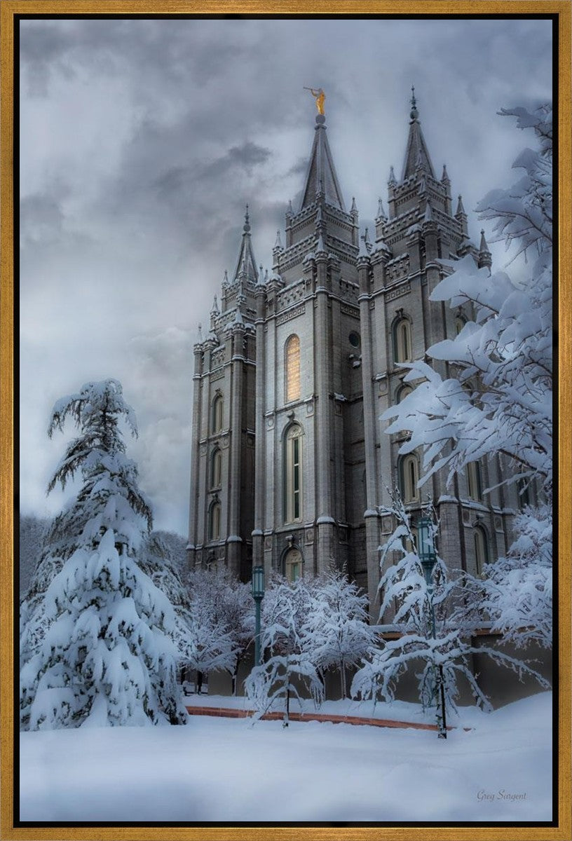 Salt Lake Temple Snow Gallery Wrap