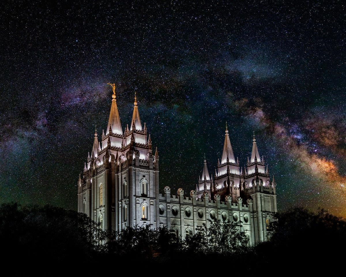 Salt Lake Temple Milky Way Gallery Wrap