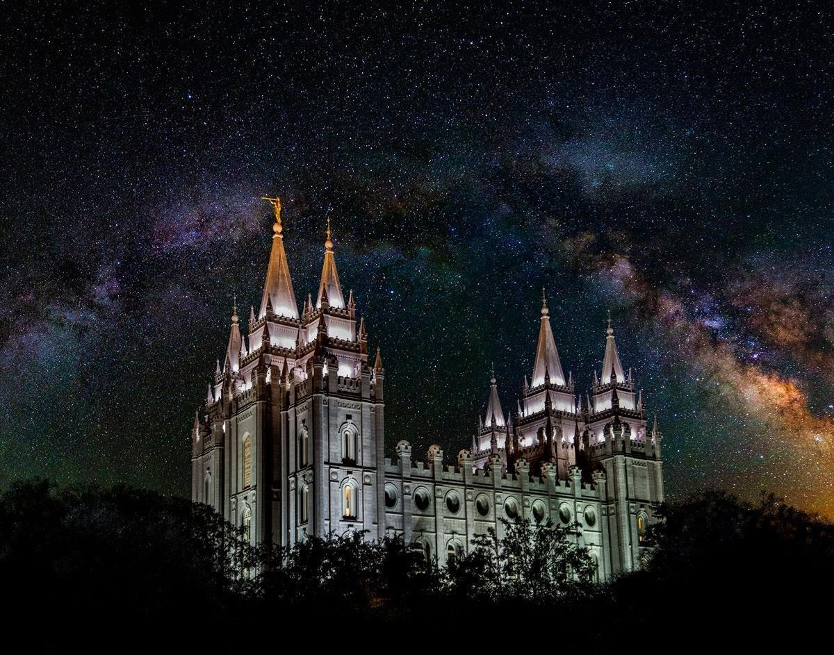 Salt Lake Temple Milky Way Gallery Wrap