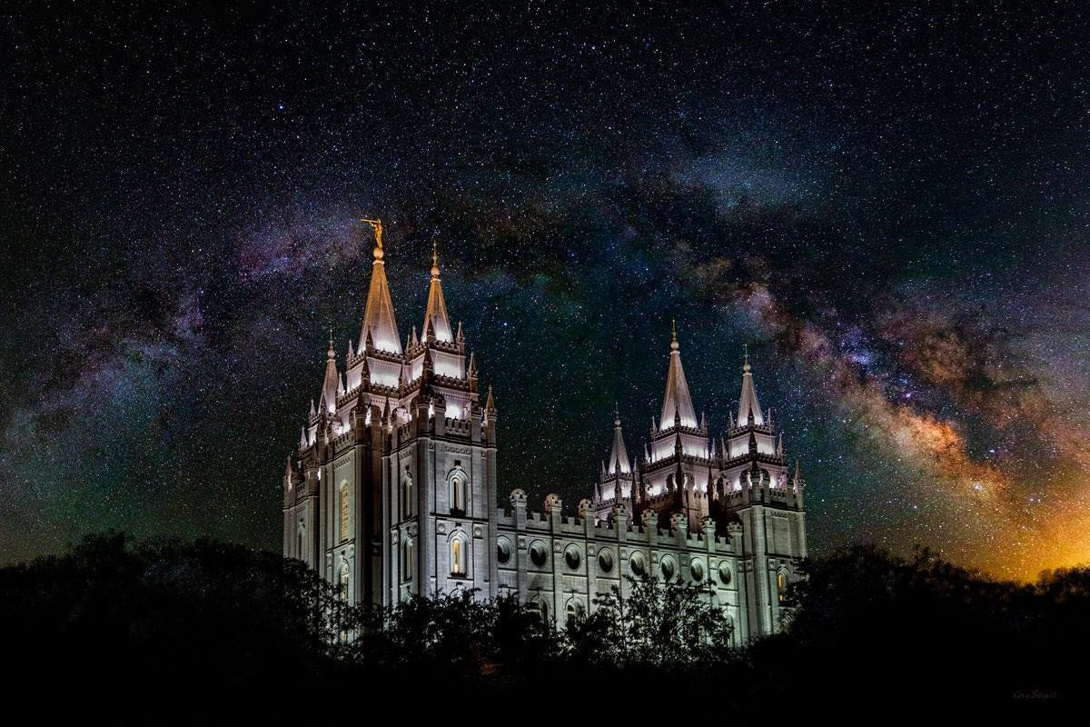 Salt Lake Temple Milky Way Gallery Wrap