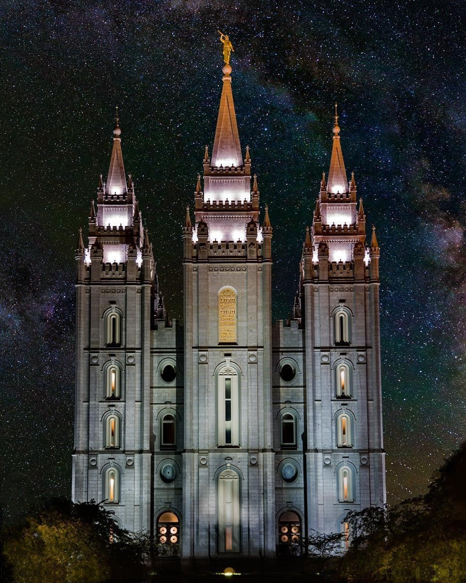 Salt Lake Temple Milky Way Vertical Gallery Wrap
