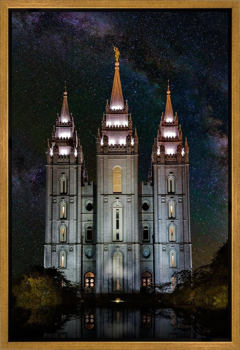 Salt Lake Temple Milky Way Vertical Gallery Wrap
