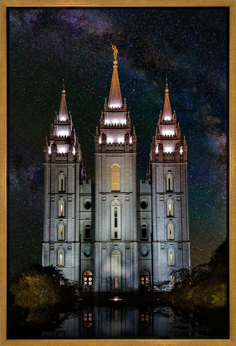 Salt Lake Temple Milky Way Vertical Gallery Wrap