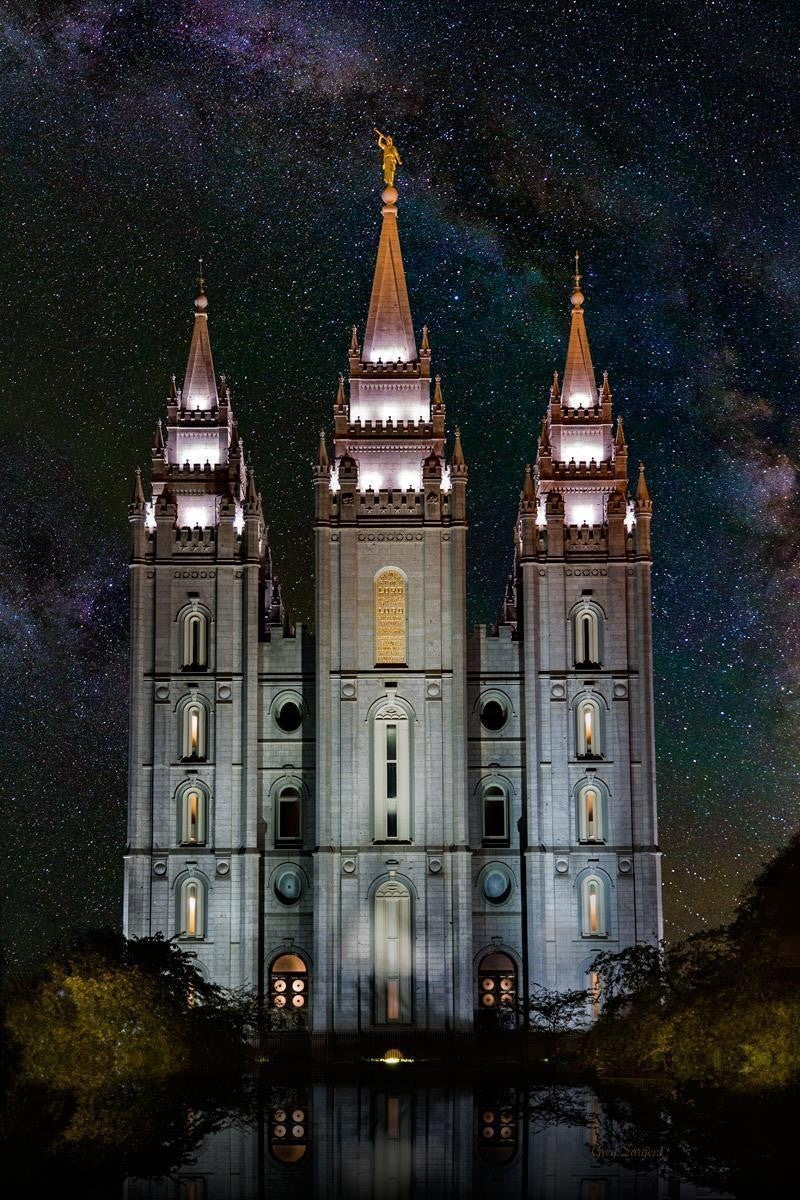 Salt Lake Temple Milky Way Vertical Gallery Wrap