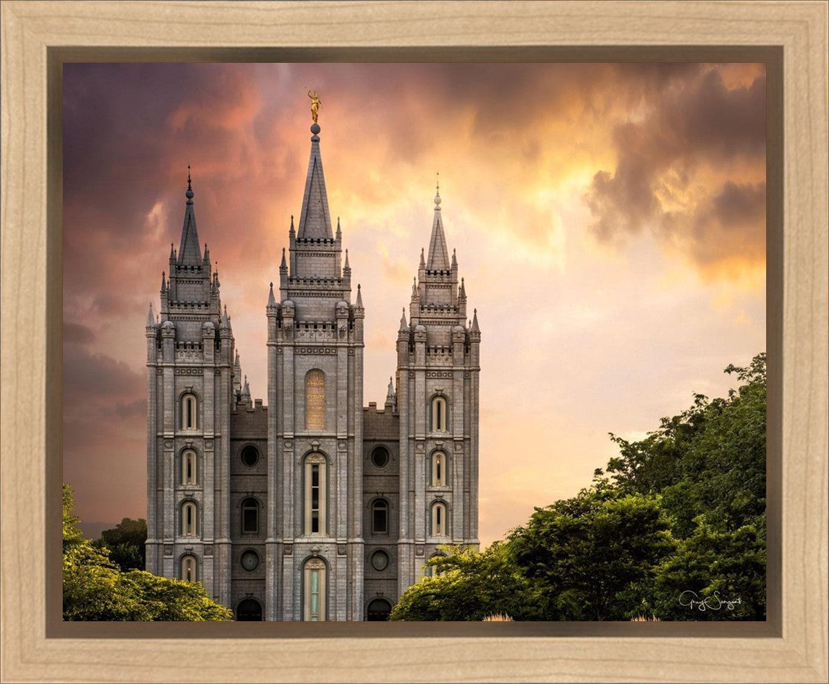 Salt Lake Temple Through the Clouds Gallery Wrap