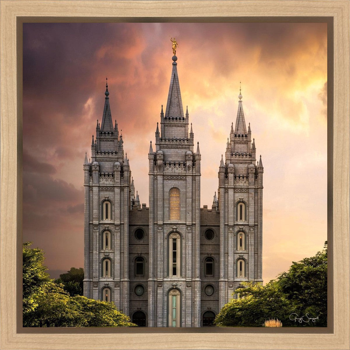 Salt Lake Temple Through the Clouds Gallery Wrap
