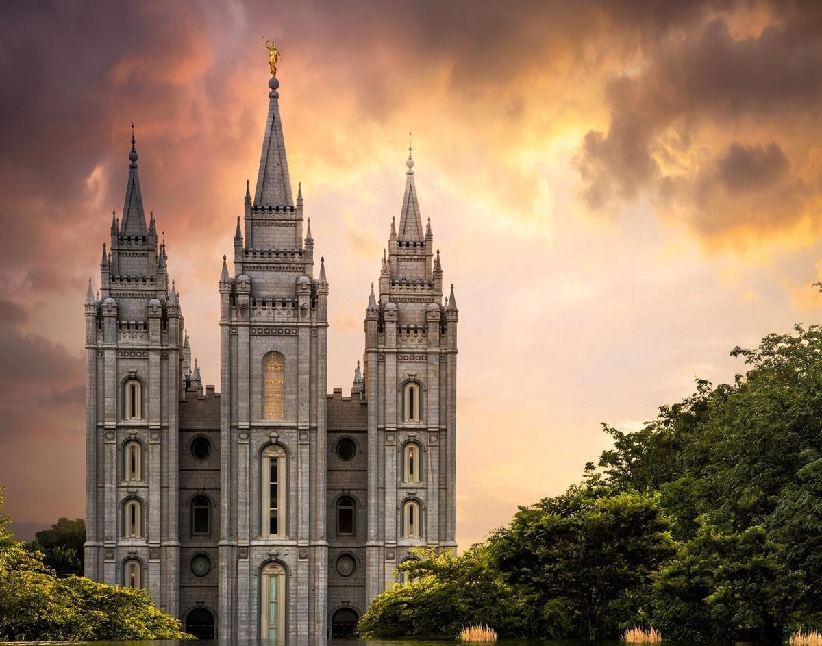 Salt Lake Temple Through the Clouds Gallery Wrap