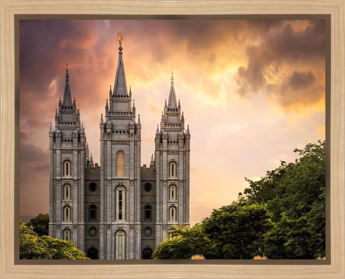 Salt Lake Temple Through the Clouds Gallery Wrap