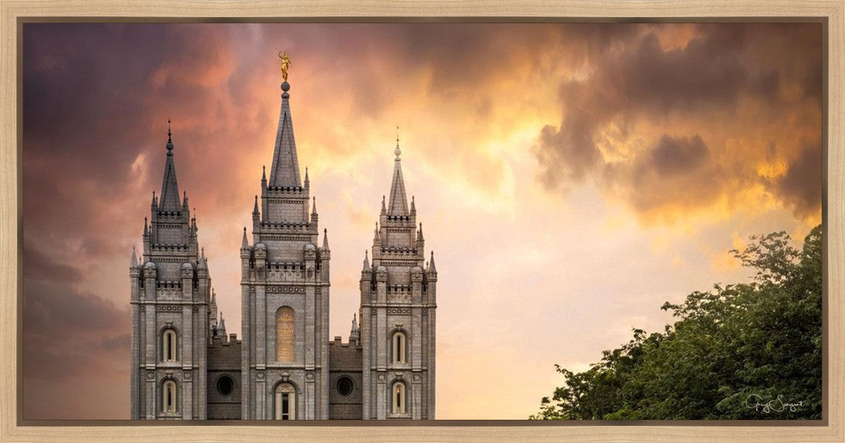 Salt Lake Temple Through the Clouds Gallery Wrap