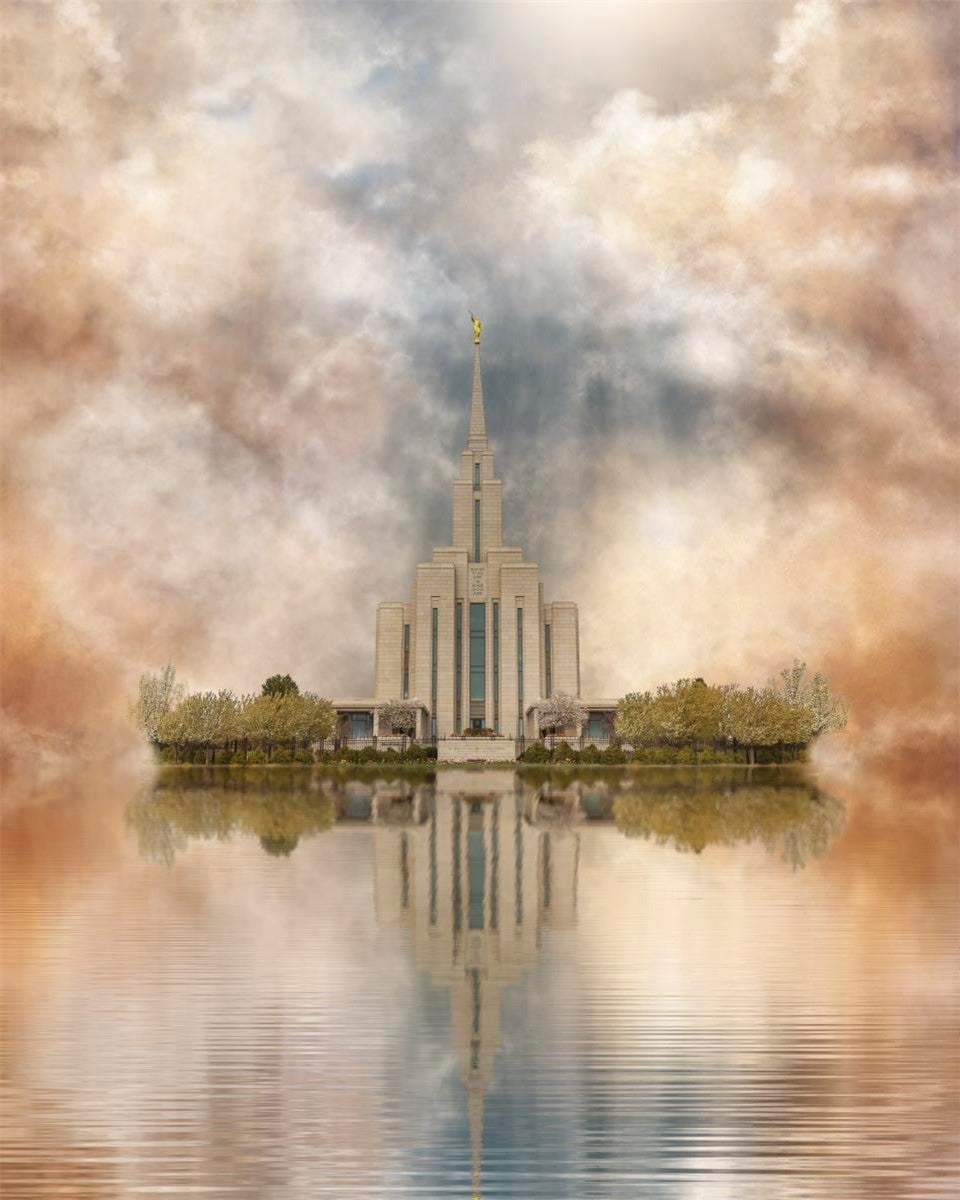 Millennial Reflection Oquirrh Mountain Temple Gallery Wrap