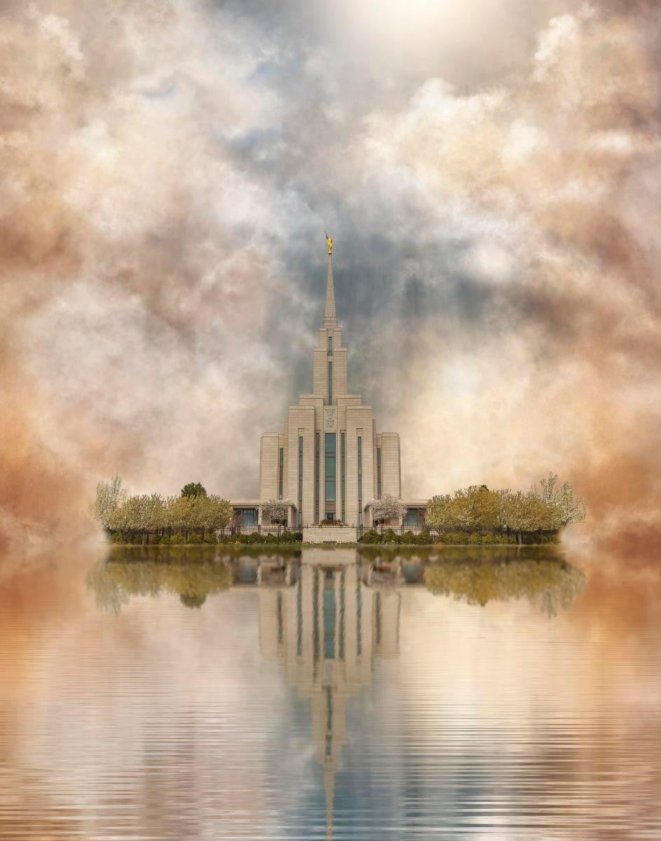 Millennial Reflection Oquirrh Mountain Temple Gallery Wrap