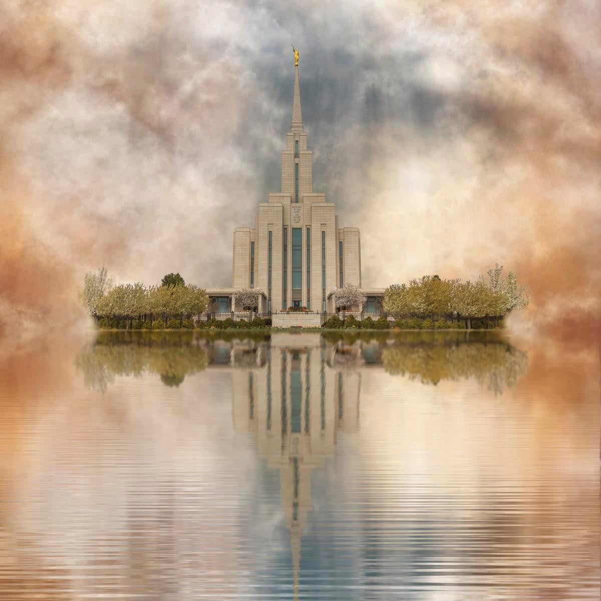 Millennial Reflection Oquirrh Mountain Temple Gallery Wrap