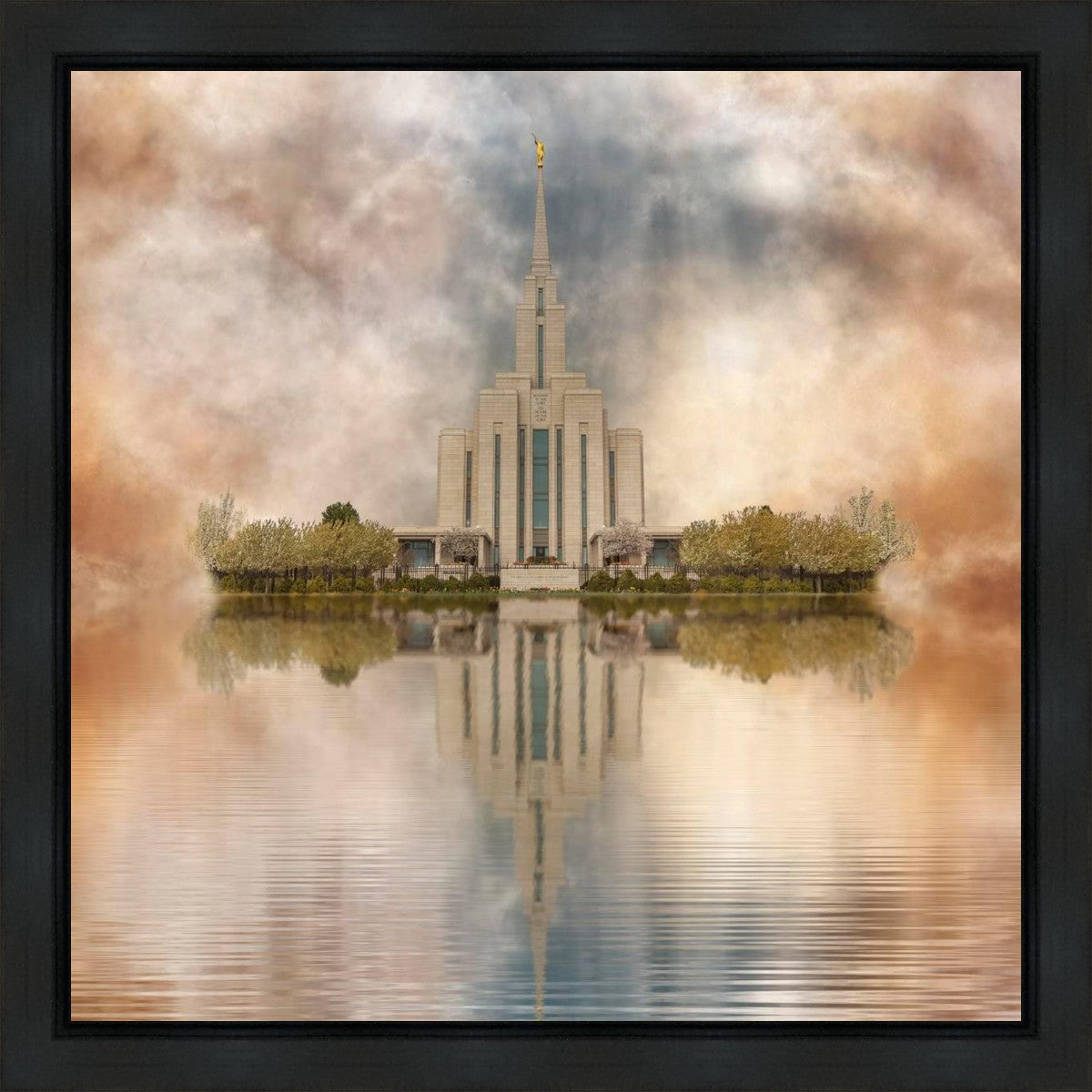 Millennial Reflection Oquirrh Mountain Temple Gallery Wrap